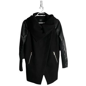 Oasis Women's Black Cape Leather Coat